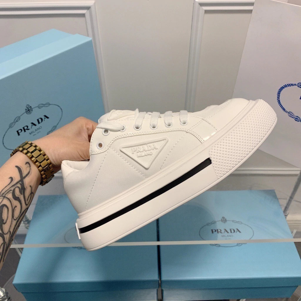 Tênis Prada Macro Re-Nylon e couro escovado