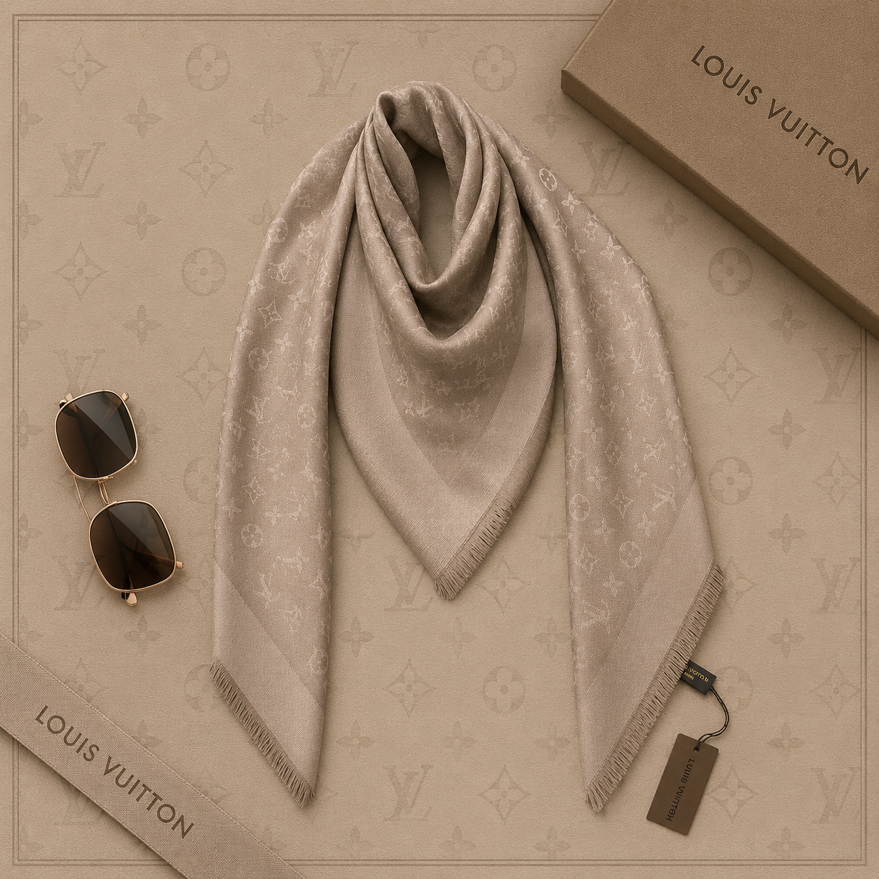 Lenço Xale Louis Vuitton