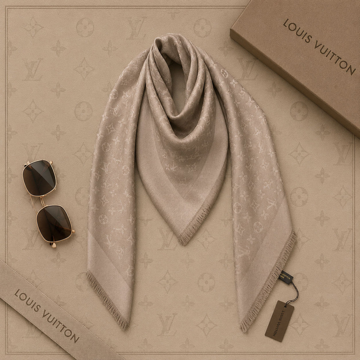 Lenço Xale Louis Vuitton - imagem 1