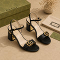 Sandália Gucci de couro com logo GG Italy - imagem 1